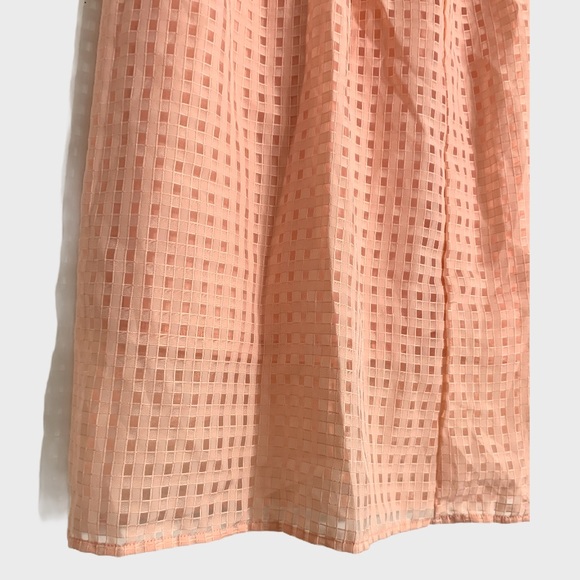 Glamour & Co | Peach Square print Sheer Skirt - Picture 3 of 6
